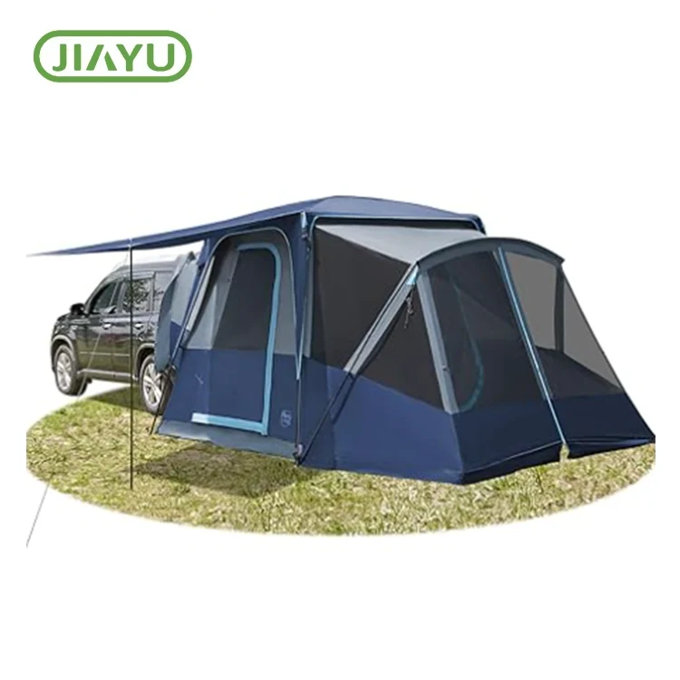 Tenda da sole in campeggio in famiglia